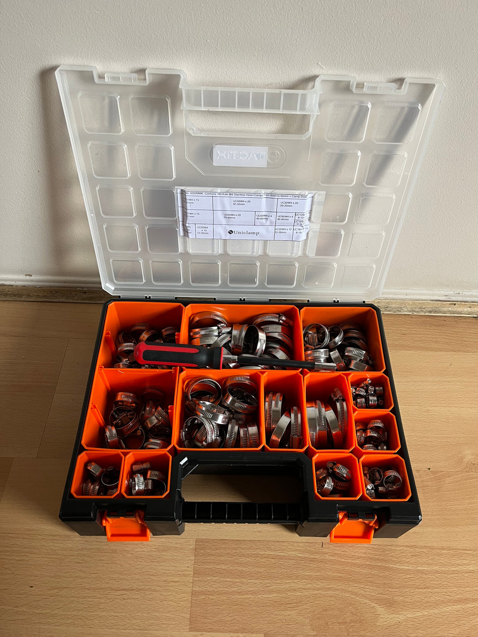 4200MWK Professional Master Hose Clamp Kit W4 All Stainless.