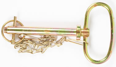 9975 Series Bareco Hitch Pins with linch pin and chain and High Tensile Hitch Pins.