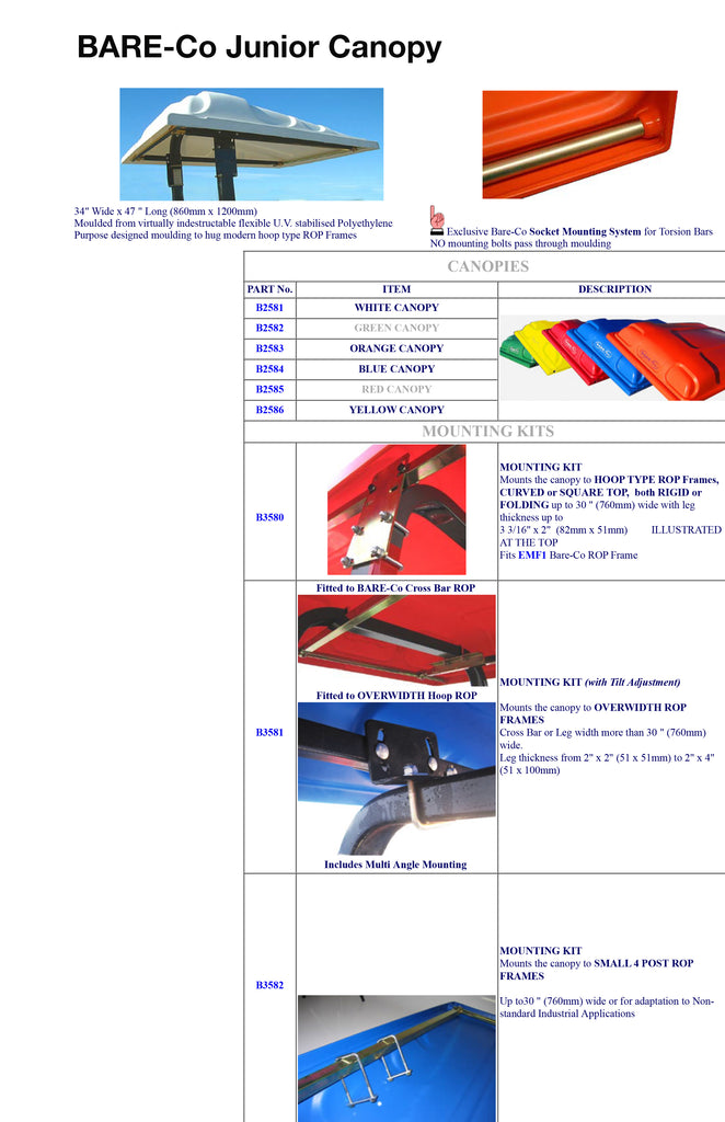 9995 Series Tractor Canopies and Mounting Kits Freight paid to any d