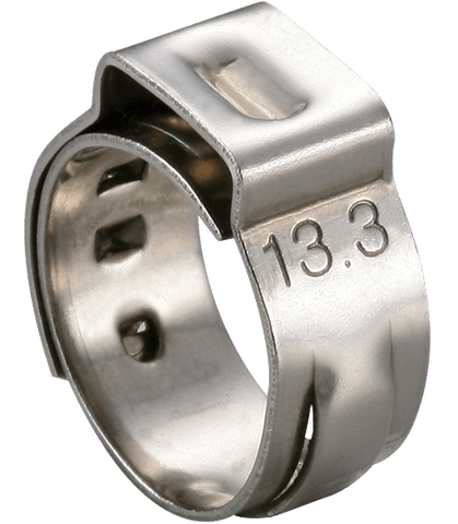 9450 Series 304SS Stainless One Ear Stepless Hose Clamps  W4 Packs of 10 or 100 Clips and  assortment kit. Application Pincers.