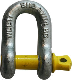 9870 Series Load Rated Yellow Pin D Shackles.