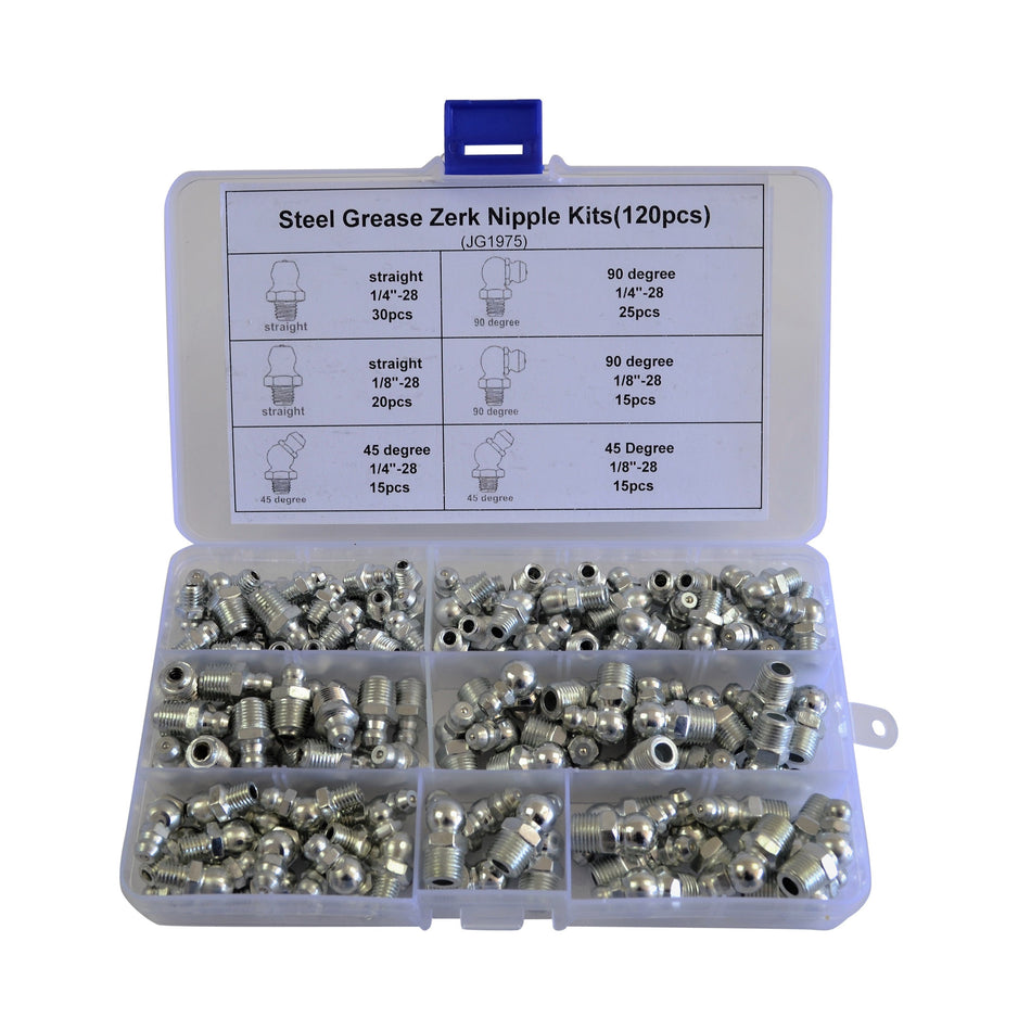 9900 Series L-8000 Grease Nipple Assortment Kits Imperial - Metric and Brass