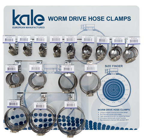 4000 Series Kale Automotive W3 Stainless Hose Clamp Display Stand