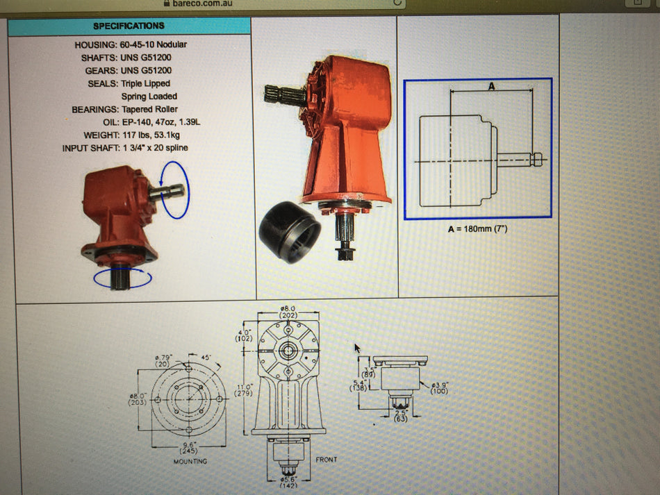 9980 Series Q-3-B4668 Slasher Gearbox 100 HP.