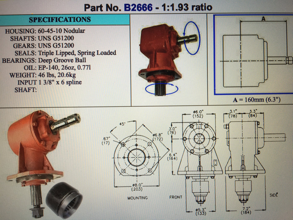 9980 Series Q-1 - B2666 Slasher Gearbox 40HP.