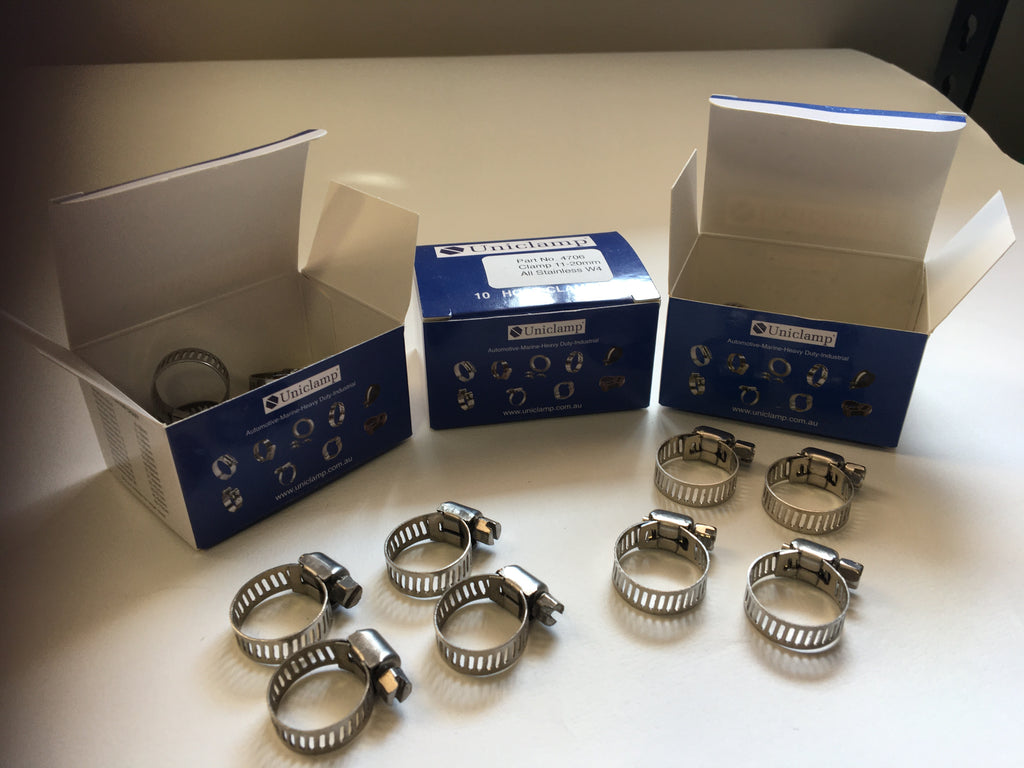4700 Series All Stainless Miniature 8mm Narrow Band Hose Clamps Boxes