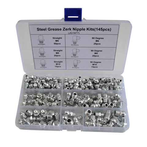 9900 Series Grease Nipples 100 Pack and Grease Nipple Assortment Kits