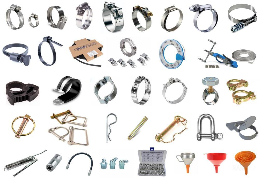 Hose clamps, fasteners